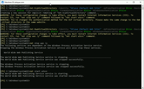 Set Exchange OWA and ECP for ADFS