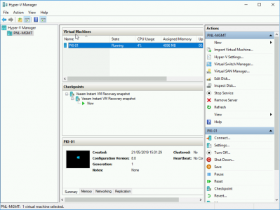 VM Running in Hyper-V