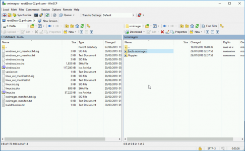 WinSCP to VMware Tools Folder