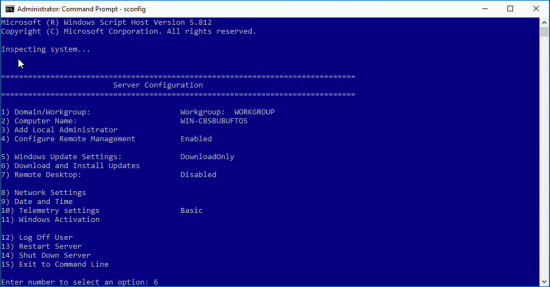 Windows Update with SCONFIG