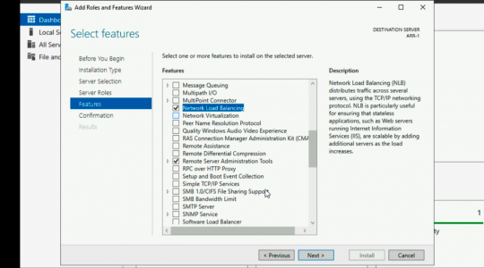 Install NLB Feature Server 2019