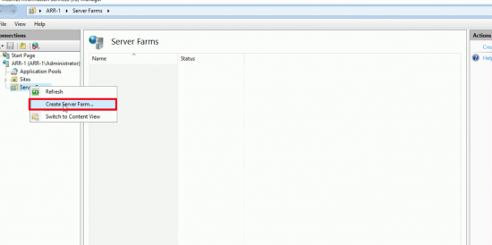 Create ARR Server Farm