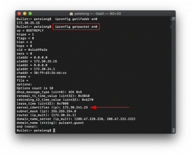 macOS Get DHCP Server Address