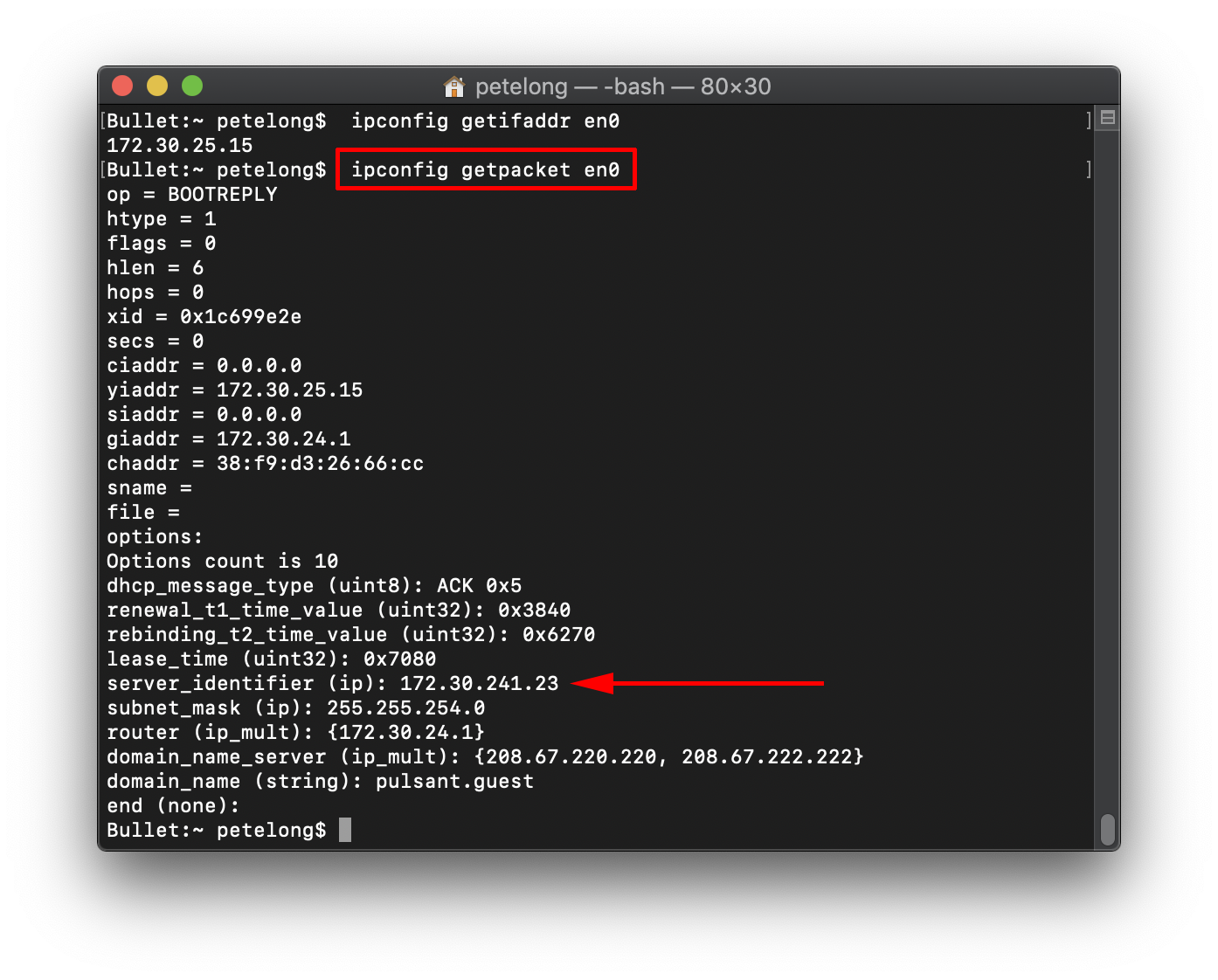 MacOS Find Your DHCP Server Address PeteNetLive