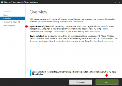 Azure Hybrid AD Join AAD Connect Procedure
