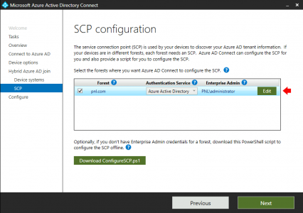 Hybrid Azure AD Join SCP