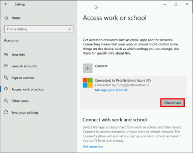 Disconnect from Azure AD