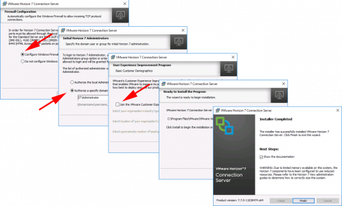 vmware horizon connection server setup