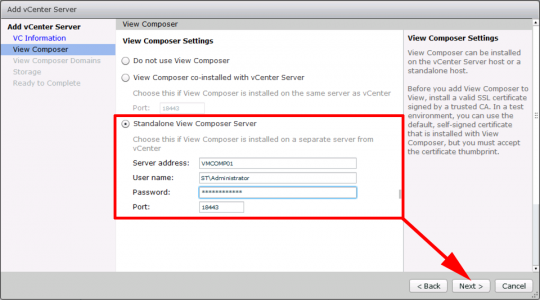 VMware Horizon Add Composer