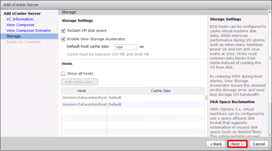 Horizon 7 Add ESX Storage