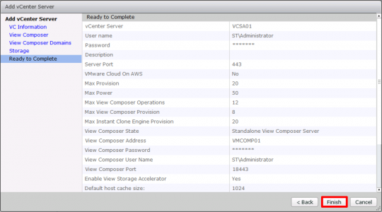 Horizon 7 Configure Infrastructure