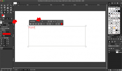 Gimp Set Font