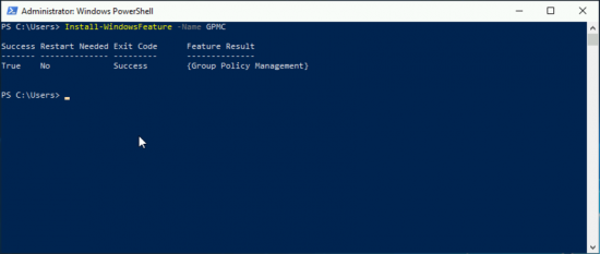 Add Group Policy Managenent with PowerShell