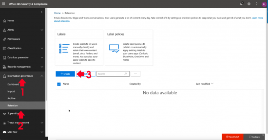 O365 Retention Policies