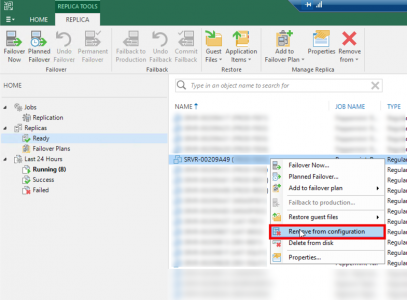 Veeam Remove VM From replication