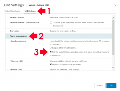 ESX HTML5 Power Options Stop Windows Suspend