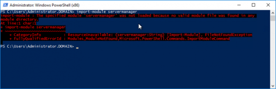 Servermanager was not loaded