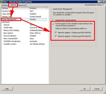 ESX 4 5 Options Stop Windows Suspend