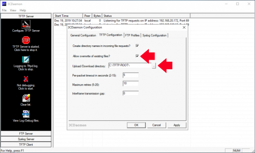 Configure 3CDaemon TFTP