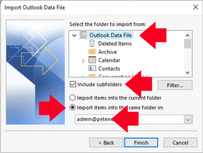 Outlook Import PST Instructions