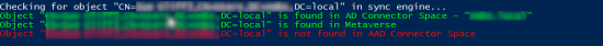 Is not found in AAD Connector space