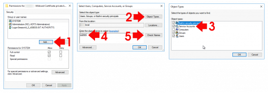 Allow ADFS GSMA Account Access to Certificate Keys