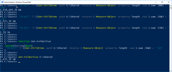 Get Folder Size With PowerShell