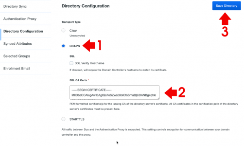 Duo AD Sync LDAPS