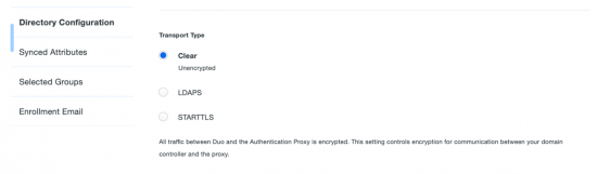 LDAP Duo Clear unencrypted