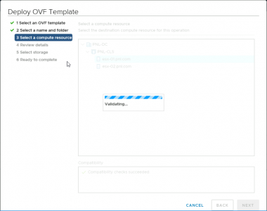 OVF Stuck Validating