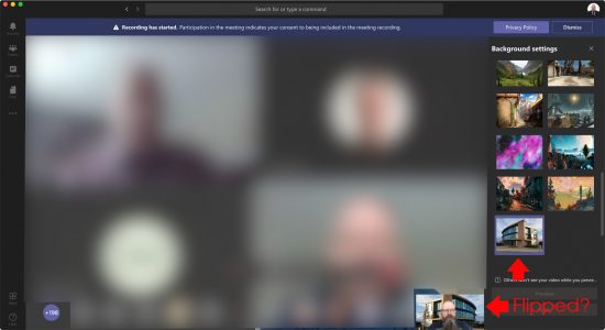 macOS Teams Custom Image Flipped