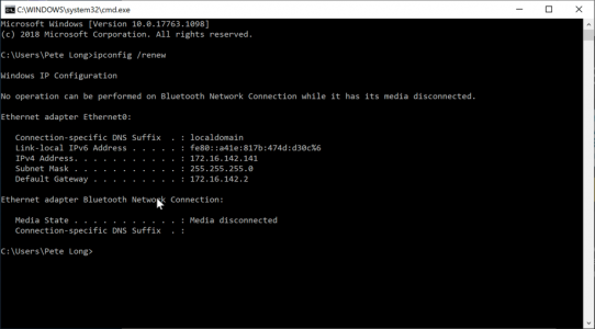 DHCP Renew IP Address