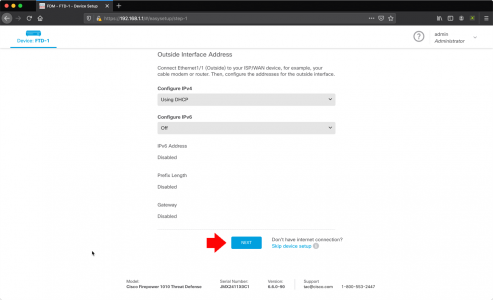 Outside Interface DHCP Firepower 1010