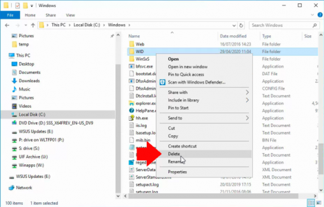 Delete WID Directory