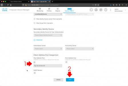 FTD AnyConnect DHCP Pool