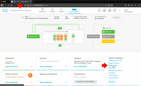 Firepower 1010 Setup DHCP Scope