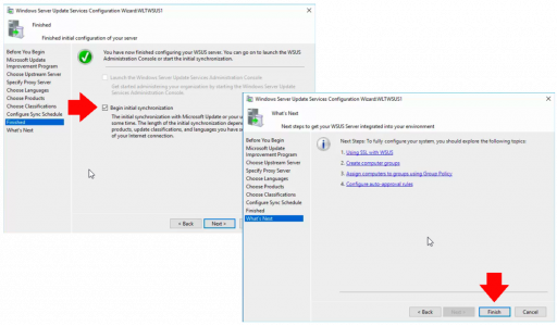 Setup WSUS on Server Settings