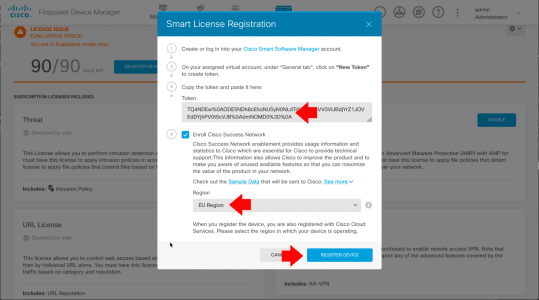 Firepower Register Device token