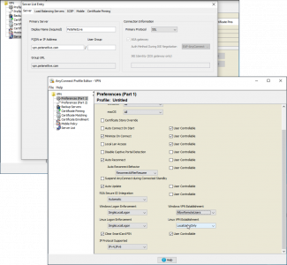 Cisco AnyConnect Profile Editor Settings