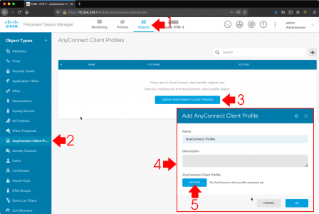 Cisco FTD Import AnyConnect Profile XML