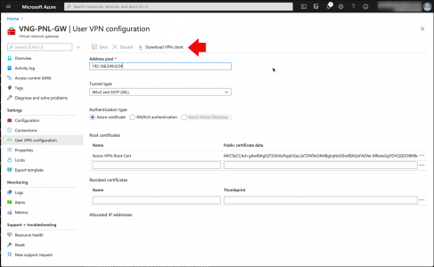 Download VPN Cient Azure