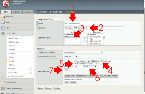 F5 Add Web server to Pool