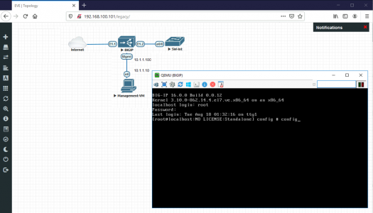 F5 on Eve-NG Initial Setup