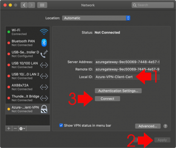 mac Azure Point to Site VPN