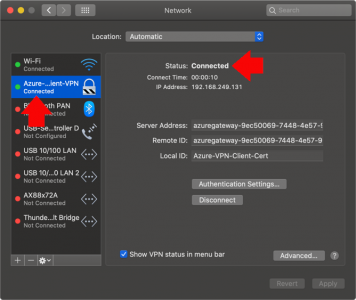 mac Azure Point to Site VPN