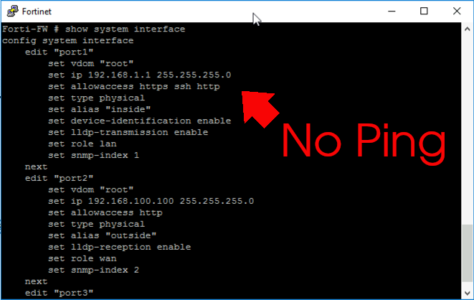 Fortigate allow ping