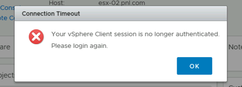 vSphere HTML5 Timeout Error