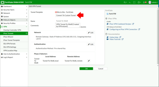 Fortigate Customise VPN Tunnel