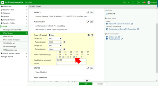 Fortigate Add DH group 2