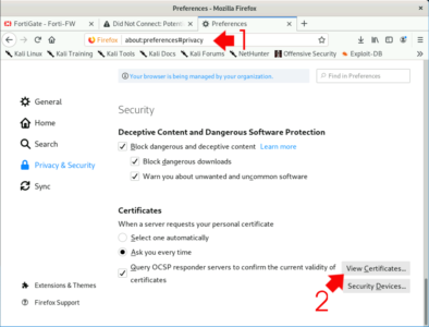 Firefox View Trusted CA Certificates